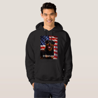 Amerikansk flagga Bästa pappa någonsin Rottweiler Hoodie