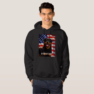 Amerikansk flagga Bästa pappa någonsin Rottweiler Hoodie