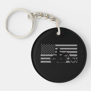 Amerikansk Flagga Biker Motorcykel Kortärmad