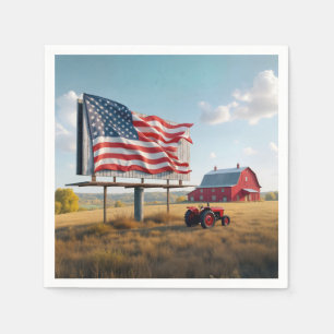 Amerikansk Flagga Billboard på gården Pappersservett