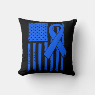 Amerikansk Flagga Blue Ribbon Ataxi Awareness T-Sh Kudde