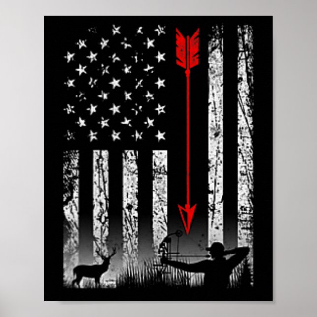 Amerikansk Flagga Bow jagar patriotisk design på B Poster (Framsidan)