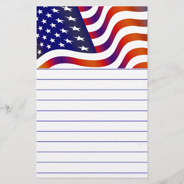 Amerikansk Flagga Brevpapper (Framsida)