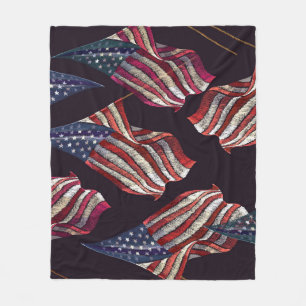 Amerikansk flagga-broderier: patriotisk mönster. fleecefilt
