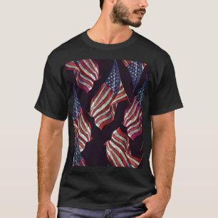 Amerikansk flagga-broderier: patriotisk mönster. t shirt