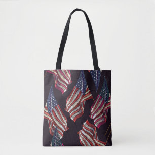 Amerikansk flagga-broderier: patriotisk mönster. tygkasse