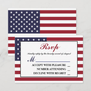 Amerikansk Flagga Bröllop OSA Kort