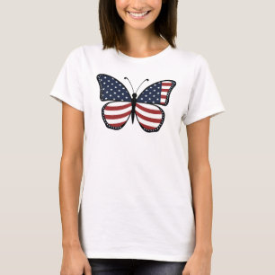 Amerikansk Flagga Butterfly Design-62615 T Shirt