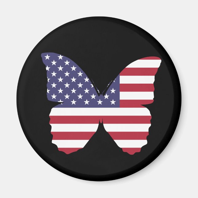 amerikansk flagga butterfly magnet (Framsidan)
