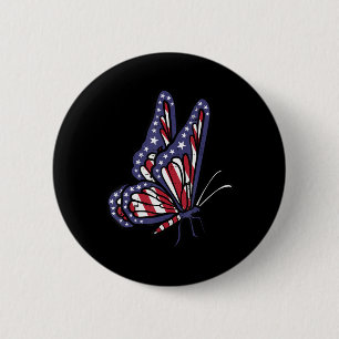 Amerikansk Flagga Butterfly Memorial Dag 4 juli O Knapp