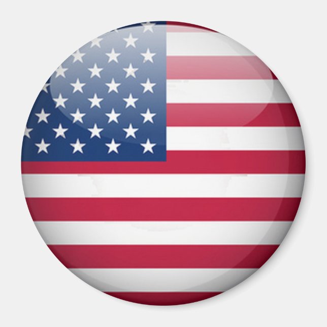 Amerikansk Flagga Button Round Magnet (Framsidan)