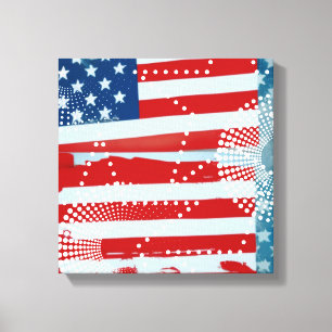 Amerikansk Flagga Canvastryck