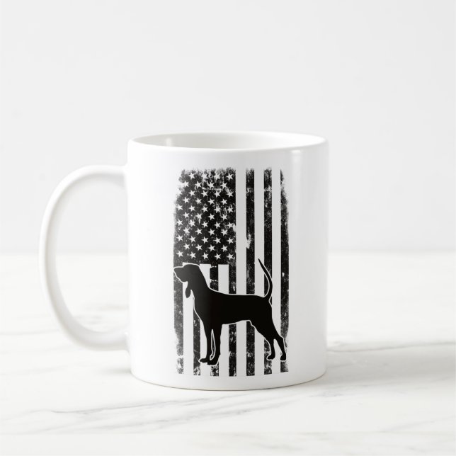 Amerikansk flagga & Coonhound Kaffemugg (Vänster)