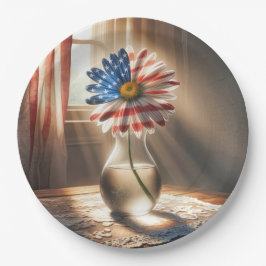 Amerikansk Flagga Daisy i Glass Vas