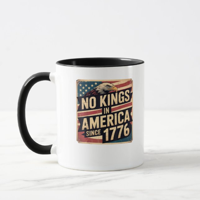 Amerikansk flagga Dekor Inga kungar i Amerika seda Mugg (Vänster)
