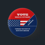 Amerikansk Flagga-design, politisk Kampanj-motstån Knapp<br><div class="desc">Amerikansk Flagga design,  politisk Kampanj-reklamskylt från Affärskortet Store.</div>