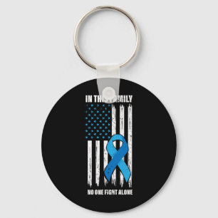 Amerikansk Flagga Diabetes Support Type 1 Blue Rib Nyckelring