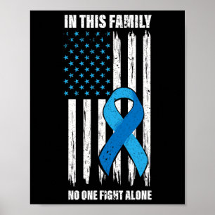 Amerikansk Flagga Diabetes Support Type 1 Blue Rib Poster