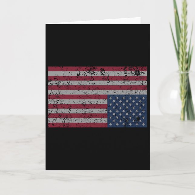 Amerikansk flagga Distressed Upp och ner Amerikas  Kort (Framsida)