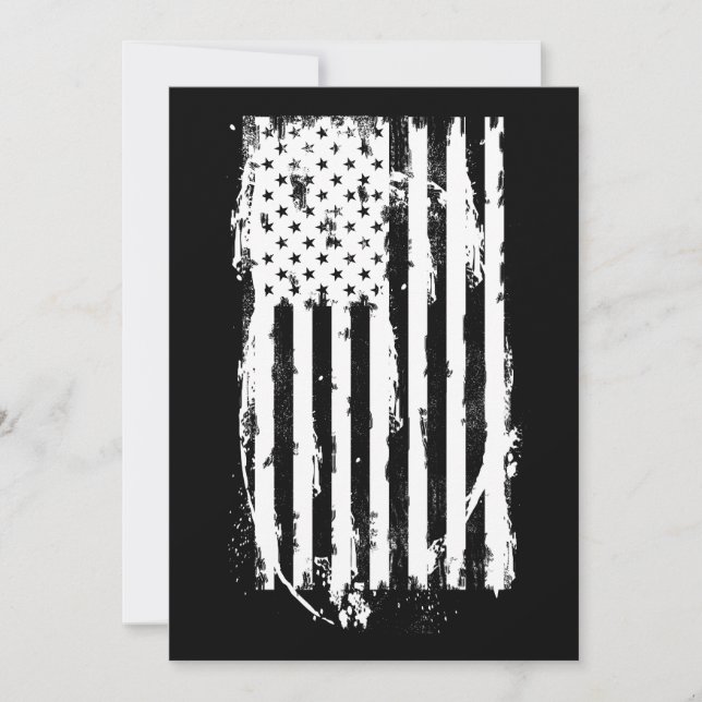 Amerikansk flagga Distressed Vit Inbjudningar (Framsida)