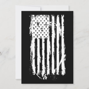Amerikansk flagga Distressed Vit Inbjudningar