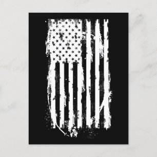 Amerikansk flagga Distressed Vit Vykort