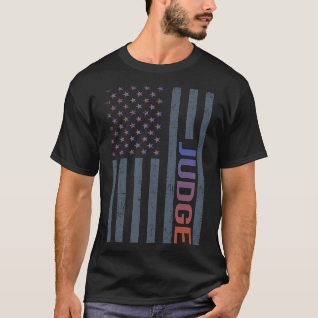 Amerikansk flagga - domare t shirt (Framsida)