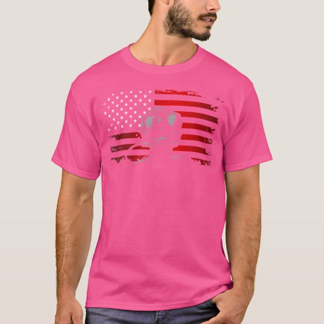 Amerikansk Flagga Dyka T Shirt (Framsida)