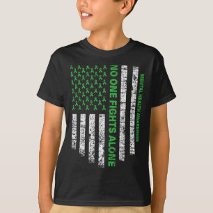 Amerikansk Flagga Ensam Mental Health Awareness In T Shirt