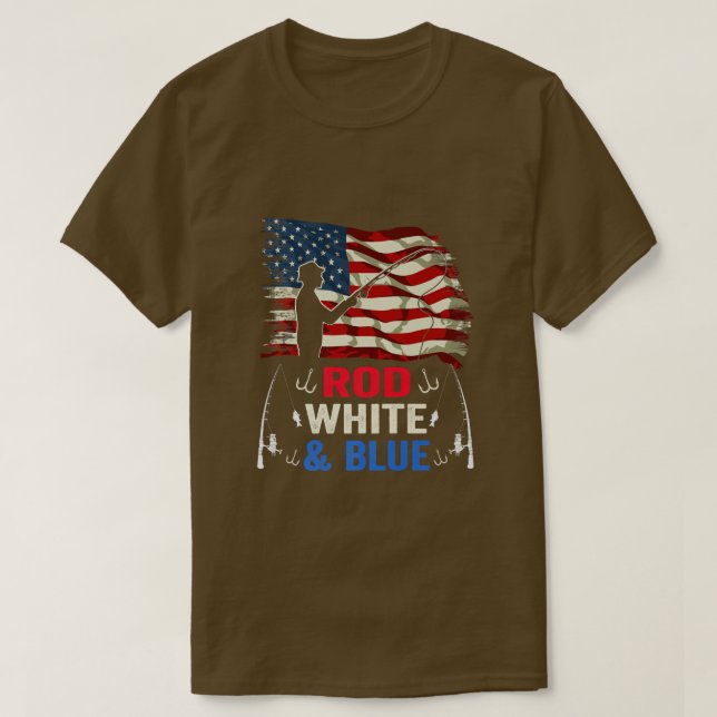 Amerikansk Flagga Fiske 4:e juli Fiskare Patrio T Shirt (Design framsida)