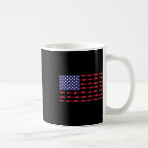 Amerikansk Flagga Fiskertröja 4 juli Patriotic Kid Kaffemugg