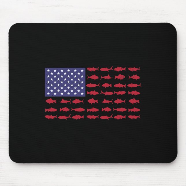 Amerikansk Flagga Fiskertröja 4 juli Patriotic Kid Musmatta (Framsidan)
