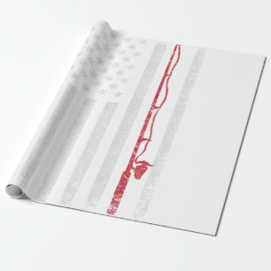 Amerikansk Flagga Fisketerja för Vintage av fartyg Presentpapper