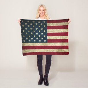 Amerikansk Flagga Fleecefilt