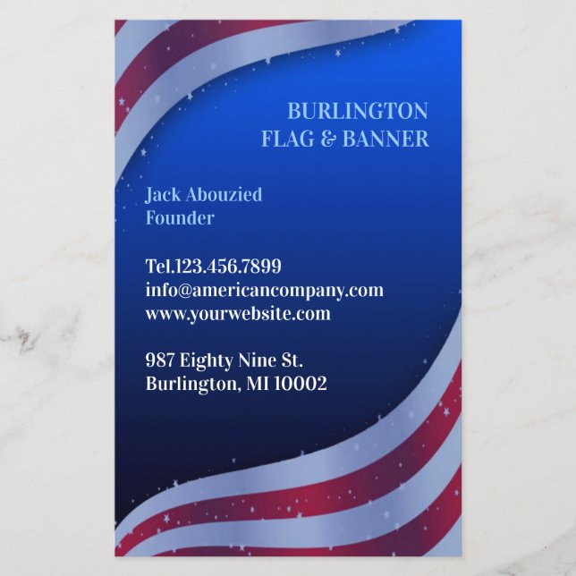 Amerikansk Flagga Flygblad (Framsidan)