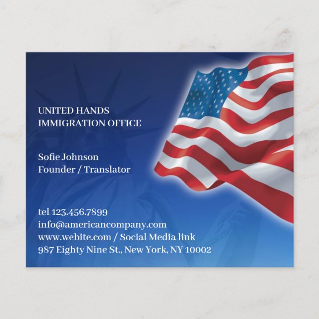 Amerikansk Flagga Flygblad (Framsidan)