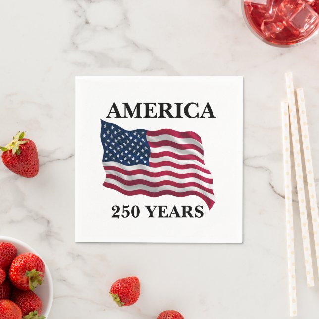 Amerikansk flagga för 250-årsjubileum pappersservett (Insitu)