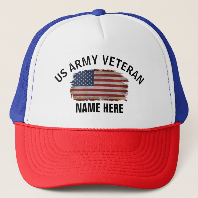 AMERIKANSK FLAGGA FÖR US VETERAN PERSONANPASSAD KEPS (Framsida)