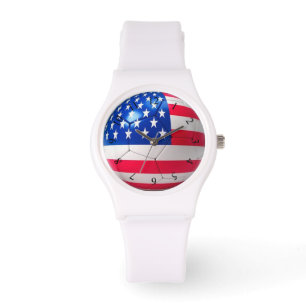 Amerikansk flagga-fotbollsballong armbandsur