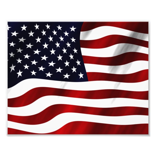 Amerikansk Flagga Fototryck (Framsidan)