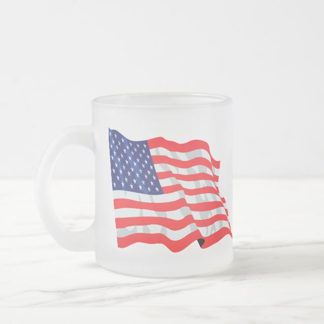Amerikansk flagga frostad glasmugg (Vänster)