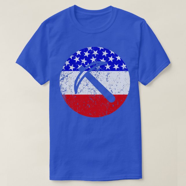 Amerikansk Flagga Geolog Miner Plocka T Shirt (Design framsida)