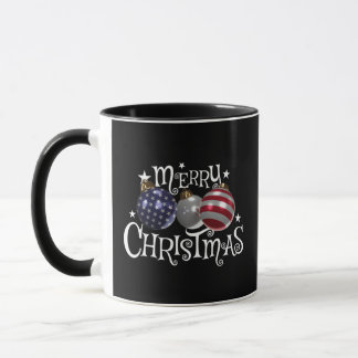 Amerikansk Flagga God Jul Träd Baubles US Patrioti Mugg