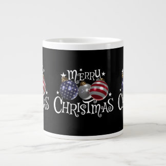 Amerikansk flagga God Jul Trädkulor US Patriotisk Jumbo Mugg