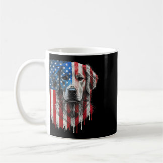 Amerikansk flagga Golden Retriever Usa Retro 4 jul Kaffemugg