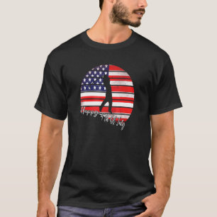 Amerikansk Flagga Golf Golfing Lycklig 4th Of Ju T Shirt