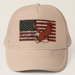 Amerikansk flagga grunge örn patriotisk hatt keps