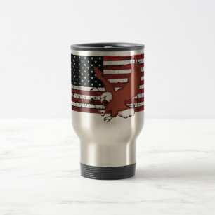 Amerikansk flagga grunge ört, kaffemugga resemugg