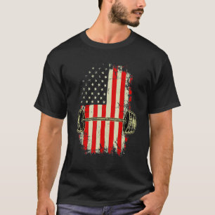 Amerikansk Flagga Gym- och Fitness Weight Lyft T Shirt