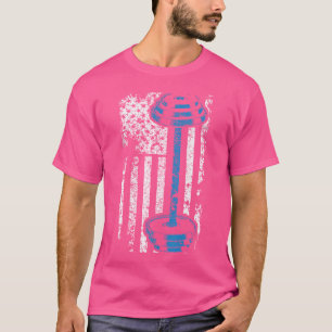 Amerikansk Flagga Gym och Fitness Weight Lyfts Gif T Shirt